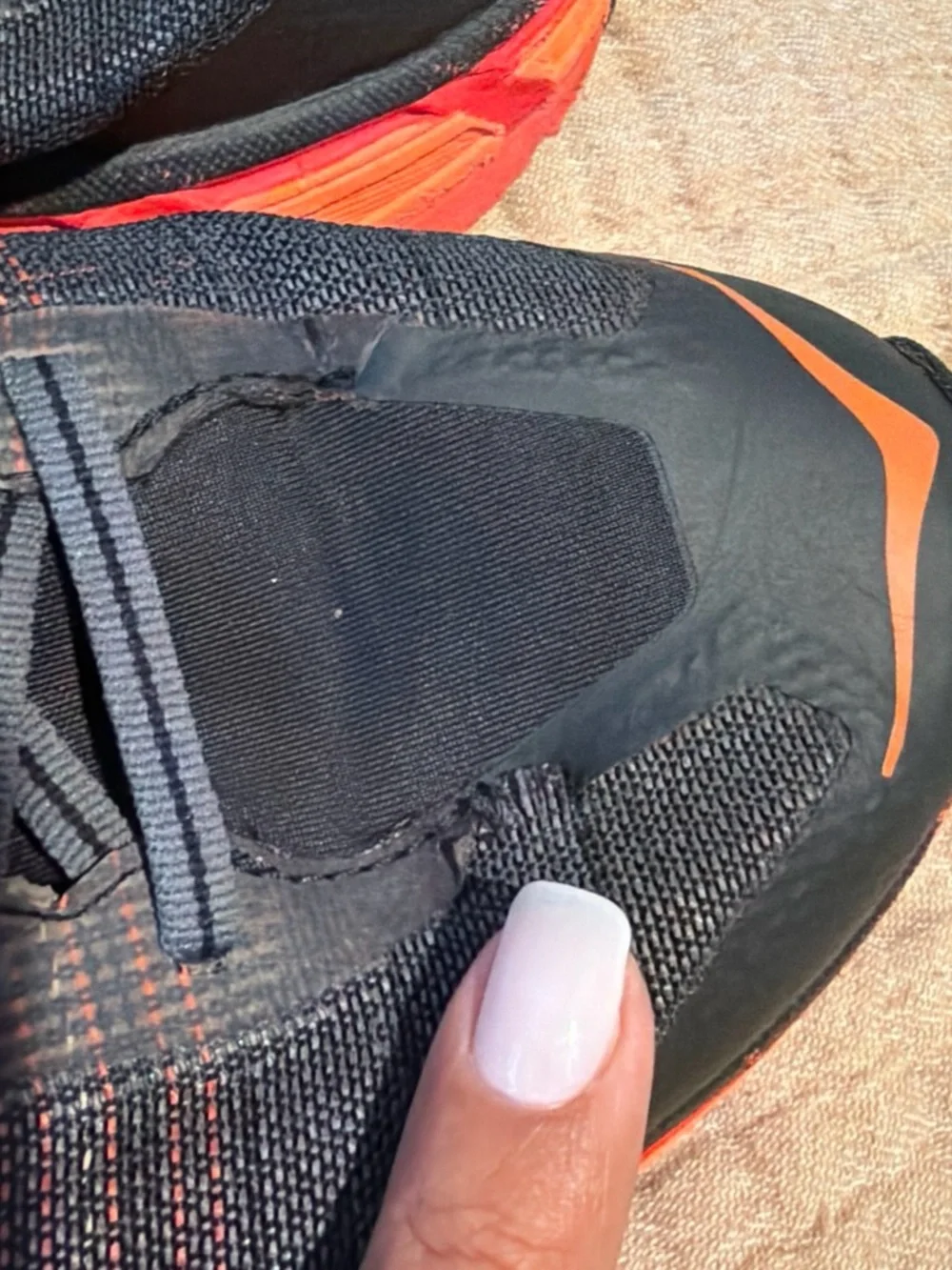 Hoka Men's Black and Orange Trail Running Shoes